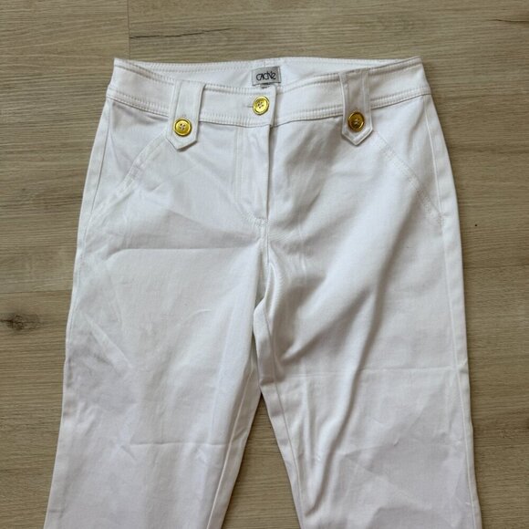 Cache White Flare Bottom Jeans Pants Vintage Retro Tall Long Size 0 - Picture 3 of 10